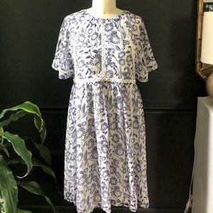 Blue Floral Maternity Dress